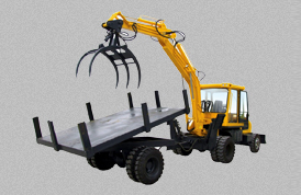 Cargador de horquilla para troncos